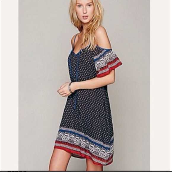 Free People Printed Cold Shoulder Dress - Picture 1 of 6